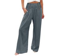 Pantalon en Lin Femme Grande Taille Travail Detente Yoga Été Décontracté Droit Pantalons Casual Vêtements Femme Mes Commandes Gris foncé S