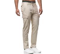 Pantalon en lin Indicode pour hommes pantalon cargo Leonardo pantalon en tiss...
