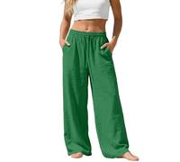 Pantalon en Lin Large pour Femme Grande Taille Coupe Généreuse avec Poches et Ceinture à Cordon, pour Une Liberté de Mouvement et Une Élégance Naturelle