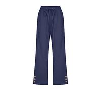 Pantalon en lin pour femme Pantalon décontracté 3/4 Taille haute Coton Lin Pantalon en tissu confortable Couleur unie Stretch Respirant Pantalon de plage Extérieur Taille élastique Pantalon d'été avec