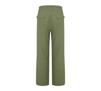 Pantalon en lin pour femme Pantalon décontracté Taille haute Ample Jambe Large Pantalon en tissu Couleur unie Mousseline légère Séchage rapide Pantalon de plage Extérieur Taille élastique Pantalon de