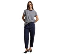 Pantalon en mÃ©lange de coton coupe classique femme Stefanel Gris 46
