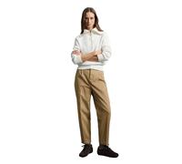 Pantalon en mÃ©lange de coton coupe classique femme Stefanel Marron 44