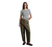 Pantalon en mÃ©lange de coton coupe classique femme Stefanel Marron 46