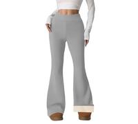 Pantalon en molleton pour femme avec Flared Chaud Pantalon évasé d'hiver à patte avec doublure en polaire taille haute pantalon de gym élastique décontracté jogger thermique sans couture, Lumière