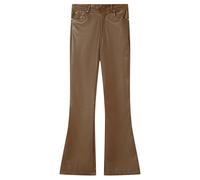 Sixth June Pantalon en simili cuir Flare femme Marron Taille M