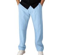 Pantalon en Tricot Jacquard pour Homme en Coton Coupe Droite avec Poches Taille Élastique Pantalon de Jogging Long Et Ample pour Les Loisirs La Randonnée Et Les Réunions Entre Amis