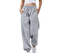 Pantalon en Velours Côtelé pour Femme - Cargo Large et Long avec Cordon de Serrage - Bouffant Droit - Taille Élastique - Fuselé - en Corduroy Uni