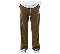 Pantalon En Velours Côtelé Pour Hommes, Couleur Unie, Cordon De Serrage, Jambes Larges, Décontracté, Tendance D'affaires, Confortable, Ample Portefeuilles Hommes,Pantalon Baggy Homme (Coffee, L)