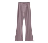 Pantalon Enfant 3 Ans Garçon - Leggings Taille Haute pour Évasé De Yoga Bootcut Couleur Unie Bas Cloche sur Toute La Longueur (Purple 5-6 Years)
