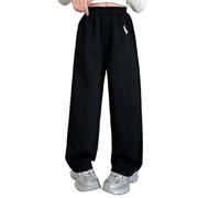 Pantalon Enfant Fille, Pantalons Droits Amples et décontractés pour garçons et Filles de Taille Moyenne et Grande (4 à 13 Ans)