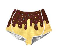 Pantalon Enfant Imperméable - Short D'Été pour S Imprimé 3D Taille Élastique Confortable Décontracté pour Le Quotidien Et Les Vacances (Brown 7-8 Years)