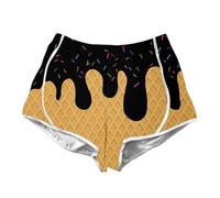 Pantalon Enfant Imperméable - Short D'Été pour S Imprimé 3D Taille Élastique Confortable Décontracté pour Le Quotidien Et Les Vacances (Black 5-6 Years)