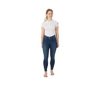 Pantalon équitation en jeans full grip et taille haute femme Horze Kaia Bleu 40