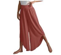 Pantalon Ete Femme Décontractée Longue Taille Elastique Chic Large Jupe Culotte Été Léger Fluide Pantalon Ample Pantalons pour Yoga & Sport