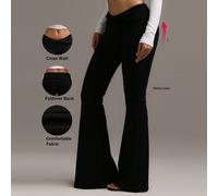 Pantalon évasé à taille croisée pour femmes XLLAIS, pantalon de yoga sport à haute élasticité, pantalon noir casual ajusté, legging de fitness, pantalon large long convenant pour le fitness et le port