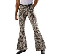 Pantalon évasé Coupe décontractée à imprimé léopard, idéal pour Un Look Cas | Pantalon Homme Escalade En 8 Flare Extensible Mode Dechiré Thermolactyl Italienne Crossfit Skating Ecriture Léopard