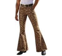 Pantalon évasé Coupe décontractée à imprimé léopard, idéal pour Un Look Cas | Pantalon Homme Escalade En 8 Flare Extensible Mode Dechiré Thermolactyl Italienne Crossfit Skating Ecriture Léopard