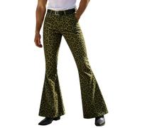 Pantalon évasé Coupe décontractée à imprimé léopard, idéal pour Un Look Cas | Pantalon Homme Escalade En 8 Flare Extensible Mode Dechiré Thermolactyl Italienne Crossfit Skating Ecriture Léopard