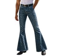 Pantalon évasé Coupe décontractée à imprimé léopard, idéal pour Un Look Cas | Pantalon Homme Escalade En 8 Flare Extensible Mode Dechiré Thermolactyl Italienne Crossfit Skating Ecriture Léopard