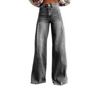 Pantalon évasé des années 70 pour femme - Style bohème des années 60 - Style hippie - Fleurs - Taille haute - Costume disco - Pantalon de yoga - Legging en denim - Broderie vintage - Jean évasé - Jean