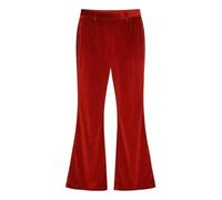 Pantalon évasé en Velours pour Fille élégant et Confortable idéal Tenue décontractée ou soirée Doux Extensible Jambes Larges (Red, 5-6 Years)