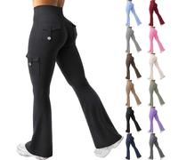 Pantalon évasé pour femme, legging pour femme, taille haute, pantalon de jogging chaud, extensible, pantalon de survêtement respirant, pantalon de jazz élégant, café, XX-Large