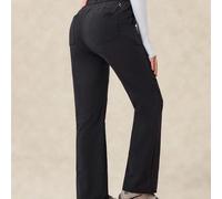 Pantalon évasé pour femmes, résistant à l'eau, sans PFC, avec taille ajustable sur les côtés, idéal pour la randonnée et le camping en extérieur L,M,S,XL,XSBlocs de couleur,UnicoloreTissu tissé