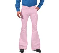Pantalon évasé pour homme - Style années 70 - Long - Vintage - Stretch - Coupe skinny - Coupe bootcut - Taille haute - Pantalon de danse moderne - Pantalon d'extérieur - Carnaval - Tenue disco - Uni