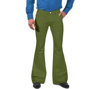 Pantalon évasé pour homme - Style années 70 - Long - Vintage - Stretch - Coupe skinny - Coupe bootcut - Taille haute - Pantalon de danse moderne - Pantalon d'extérieur - Carnaval - Tenue disco - Uni
