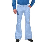 Pantalon évasé pour homme - Style années 70 - Long - Vintage - Stretch - Coupe skinny - Coupe bootcut - Taille haute - Pantalon de danse moderne - Pantalon d'extérieur - Carnaval - Tenue disco - Uni