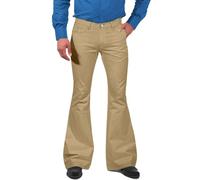 Pantalon évasé pour homme style années 70 - Style rétro - Disco - Denim - Coupe ajustée - Costume des années 60, kaki, S