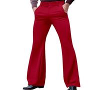 Pantalon évasé pour homme style années 70 - Style vintage - Coupe ajustée - Coupe évasée - Style décontracté - Style décontracté - Style décontracté