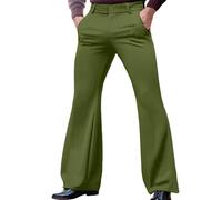 Pantalon évasé pour homme, style disco des années 70, pantalon de costume pour homme, coupe ajustée, pantalon d'affaires, pantalon léger, couleur unie, pantalon de travail, pantalon en tissu classique