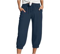 Pantalon Femme 7/8 Large Et DéContracté En Tissu Froissé Double Couche Style Tendance éTé 2025 Confortable Et éLéGant Pour Un Look Casual MatièRe Respirante IdéAl Pour Le Bureau Ou Les Sorties