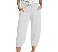 Pantalon Femme 7/8 Large Et DéContracté En Tissu Froissé Double Couche Style Tendance éTé 2025 Confortable Et éLéGant Pour Un Look Casual MatièRe Respirante IdéAl Pour Le Bureau Ou Les Sorties