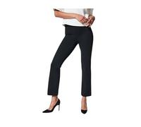 Pantalon femme à pattes courtes - Taille haute élastique - Cloche ajustée - Longueur de la cheville - Fabriqué en Italie - Élégant, Noir , M