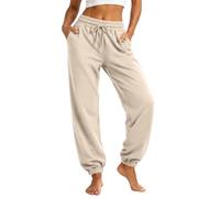 Pantalon Femme Ample Décontracté Avec Poches Taille Élastique À Jambes | Pantalon Ample Femme Large En Lin Survêtement Été Pantalons pantalon en lin femme large vetement