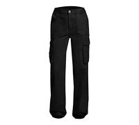 Pantalon Femme Cargo Cargo Léger D'été Pantalon Avec Muet Taches Élastique Travail Respirant Pantalon Vintage Trekking Pantalon Militaire Avec Poches Latérales Streetwear Pantalon Confortable, Noir