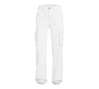Pantalon Femme Cargo Cargo Léger D'été Pantalon Avec Muet Taches Élastique Travail Respirant Pantalon Vintage Trekking Pantalon Militaire Avec Poches Latérales Streetwear Pantalon Confortable, Blanc