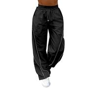 Pantalon Femme Cargo Large Taille Basse Élastique Poches Multiples Baggy | Pantalon Décontracté, Léger et Fluide, Jambes Ample, Rétro, Conception Pratique, Sportwear, Randonnée, Quotidien et Loisir