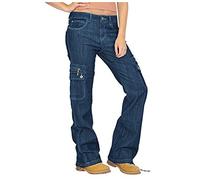 Pantalon Femme Cargo Pantalon Droit, Jean Baggy Vintage Y23K Taille Haute Streetwear Casual Jambe Large Droite Grand Taille De Loisirs pour Sport Travail Detente