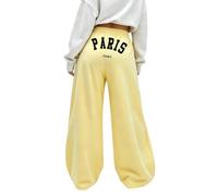 Pantalon Femme Casual Jogging Large Taille Haute Fluide Décontracté Coupe Ample avec Design Confortable Style Streetwear pour Loisirs Maison Sortie