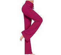 Pantalon Femme Chic Et Elegant Pantalon Yoga Femmes Bootcut Long Casual Pantalon Femme Fluide été Taille Haute Contrôle du Ventre Pantalon de Sport pour Fitness Yoga Gym