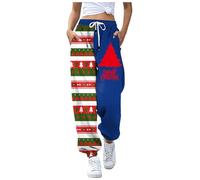 Pantalon Femme De Jogging Imprimé Noël Renne Polaire Motifs Festifs Doux Yoga Tenue Nuit Joyeuses Fêtes Maintien Forme Durable Taille Haute Bonhomme Neige Stretch Confortable Ample Confort Esprit