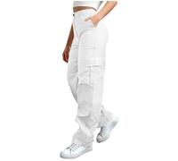 Pantalon Femme Été Fluide Pantalon Large Chic Taille Elastique Léger Fluide Femme ÉLastique Taille Haute LéGer ÉLéGant Large DéContracté Palazzo avec Poches Coupe Droit Ample De DéTente