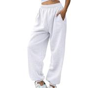 Pantalon Femme Ete Large Couleur Pure Pantalon Femme Taille Elastique Jambes avec Cordon De Serrage Ajustable Multi Poches Respirante Pantalon De Randonnée Décontractés Léger Et Mince Mode Confort