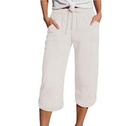 Pantalon Femme Été Léger Mode Léger Été Pantalons Mode Coton Lin Décontracté Fluide Élastique Solide Pants De Plage Chic avec Poches Ample Doux Respirant Yoga Jogging Pantacourt