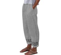 Pantalon Femme Été Survêtement Pieces Grande Taille Chic Ventre Plat Marine Fleuri Jogpant Magique Culotte Leger Pyjama Lin Coton Vente Flash Leggings Femme Grande Taille Gris L