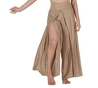 Pantalon Femme Fluide - Femmes Taille Haute Taille élastique plissé Solide Pantalon de Plage smocké Pantalon de Salon Fendu Large Jambe Pantalon décontracté Palazzo Pantalon Jean Troué Taille Haute